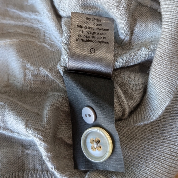 John Varvatos Cashmere Silk Long Sleeve V Neck Lightweight Textured Cardigan M - Picture 7 of 12